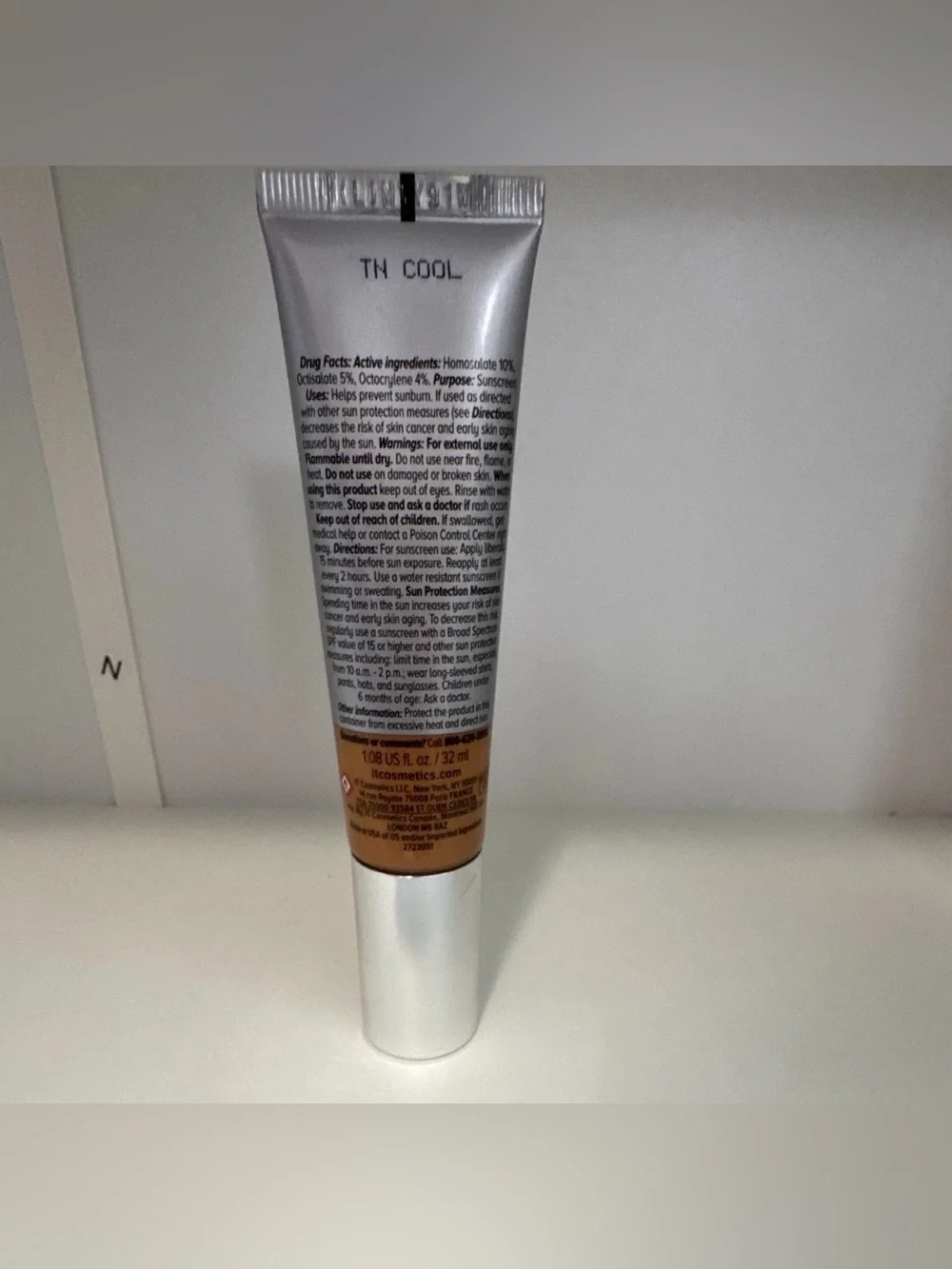 IT Cosmetics CC+ Color Correcting Full Coverage Cream — Tan- Cool.